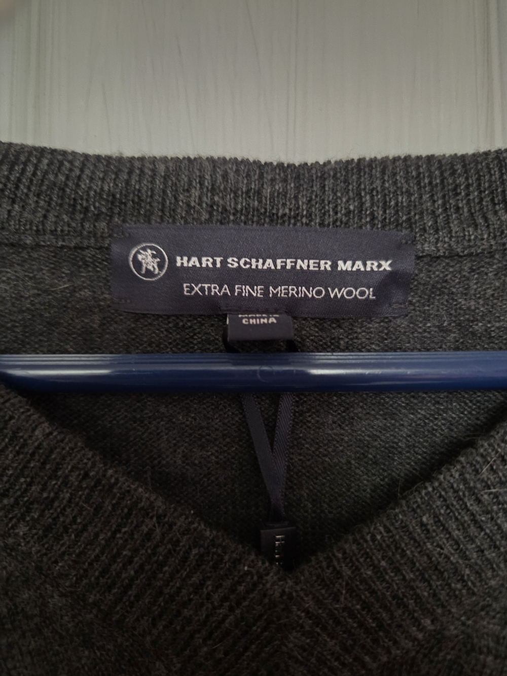 Hart Schaffner Marx V-Neck Sweater in Charcoal